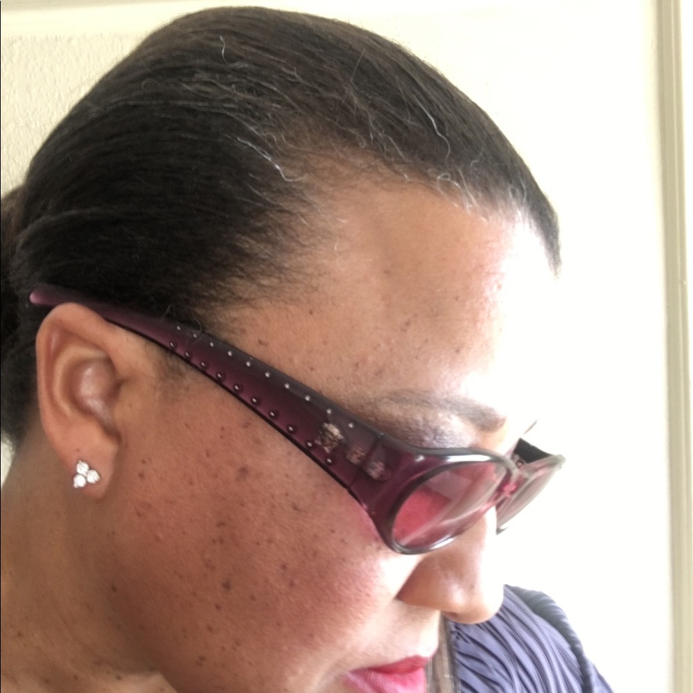 VERSACE Sunglasses Purple Acetate With Silver